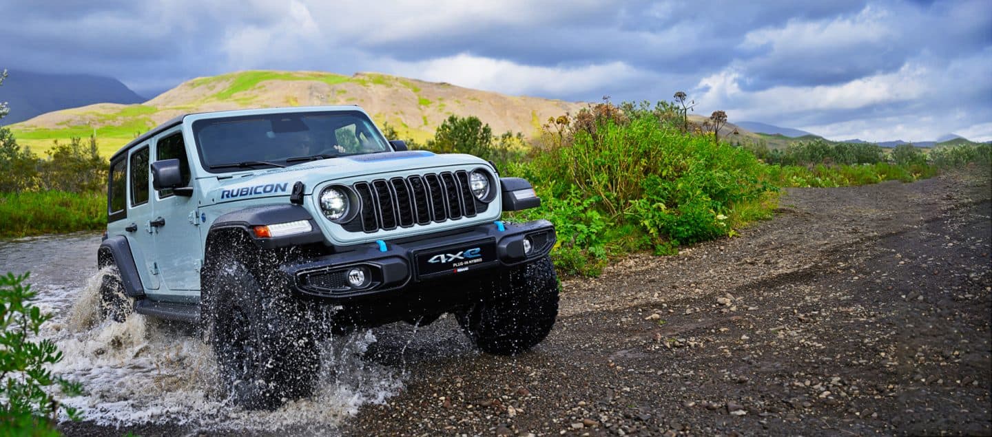 New Wrangler Rubicon traversing a ford