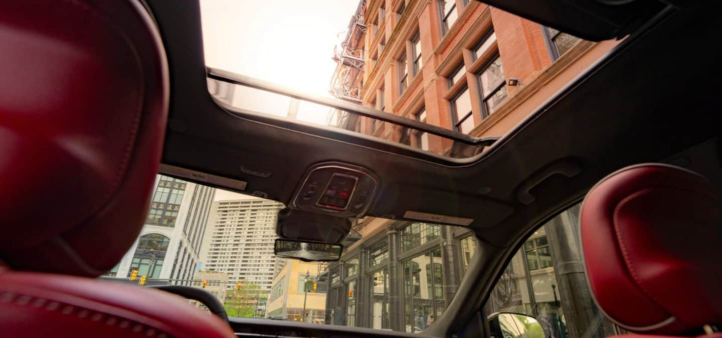 Display The open sunroof in a 2025 Jeep Wagoneer S Launch Edition.